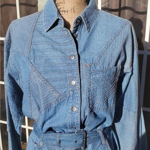 Vintage Women's Together Blue Jean Belted Dress